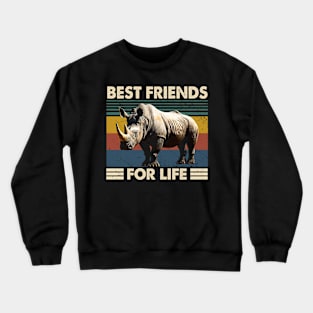 Rhino Best Friends For Life Tee for Admirers of Wildlife Warriors Crewneck Sweatshirt